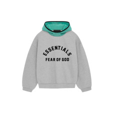 Fear of God Essentials SS24 drop2 Nylon Fleece Hoodie Light Heather GreyMint Leaf