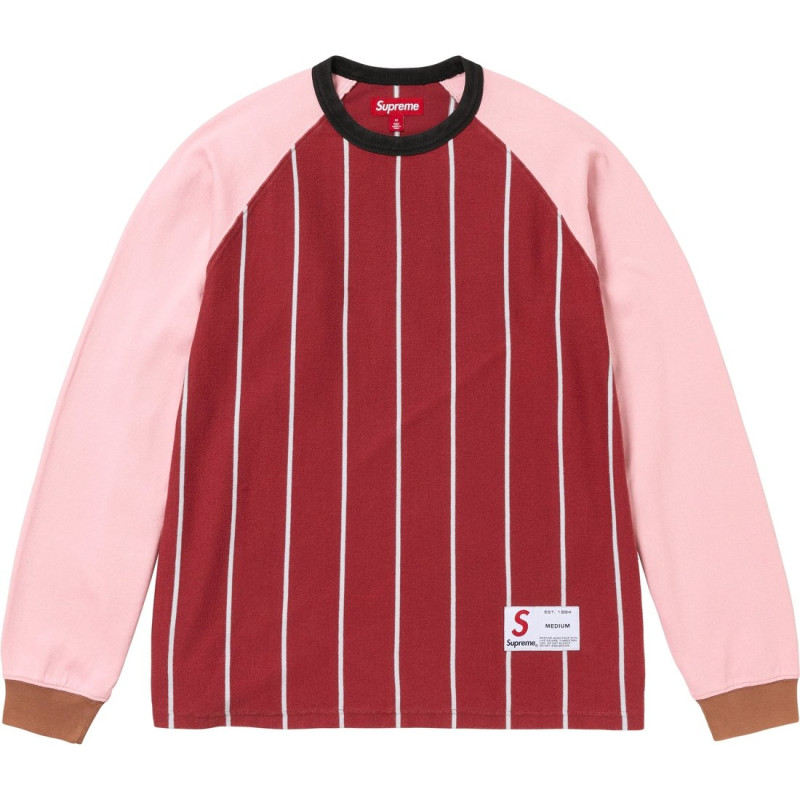 Supreme FW24 WEEK5 Stripe Raglan LS Top T