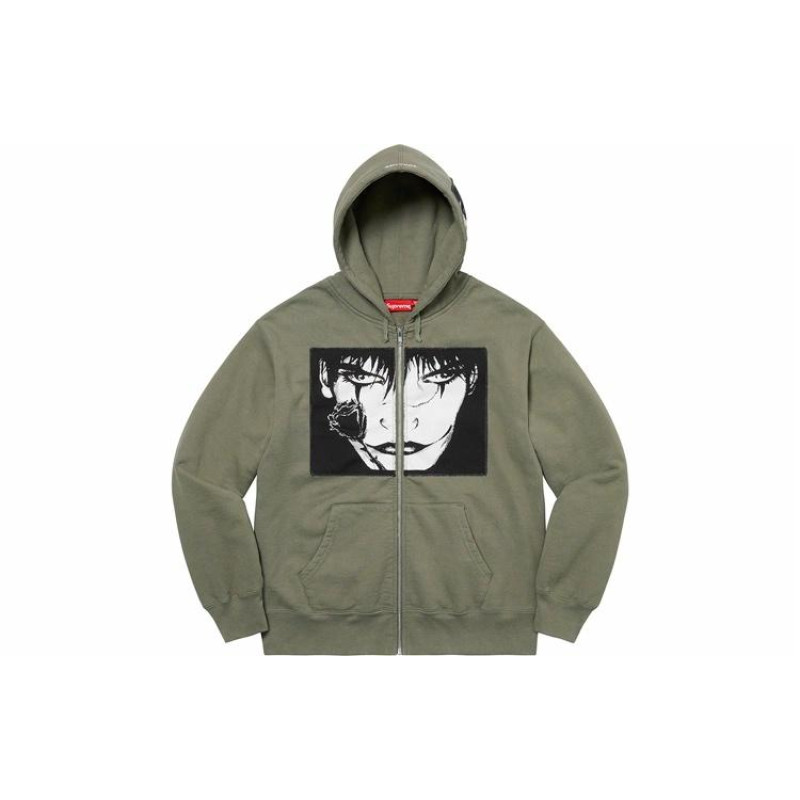 Supreme Week 4 x The Crow Zip Up Hooded Sweatshirt