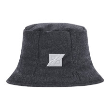 WE11DONE CHARCOAL PADDED FLANNEL BUCKET HAT