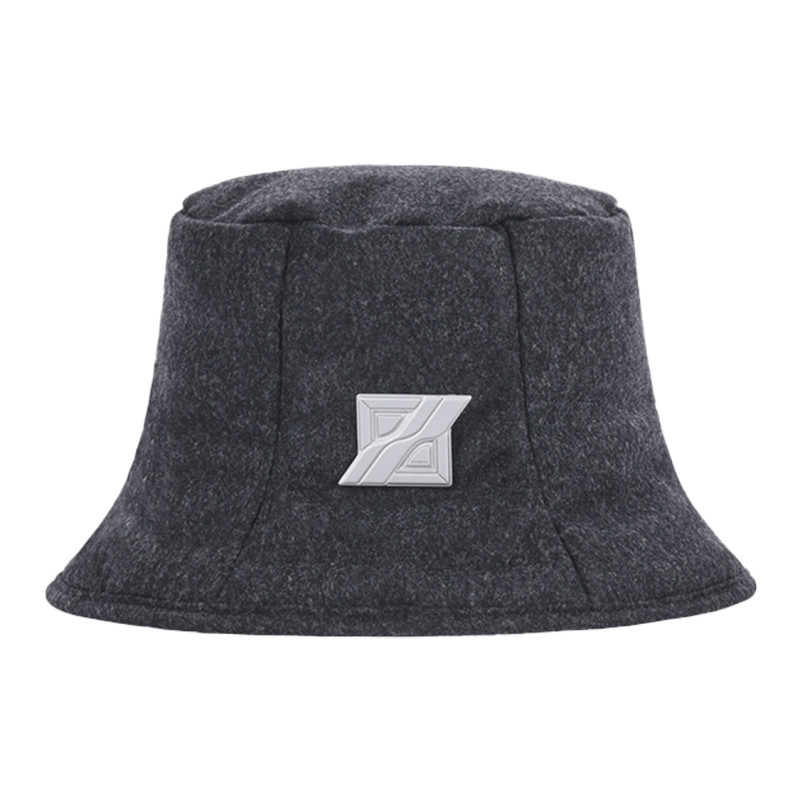 WE11DONE CHARCOAL PADDED FLANNEL BUCKET HAT