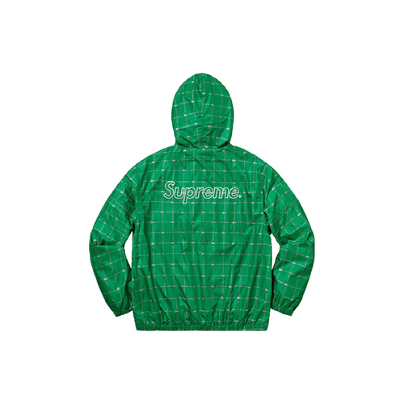 Supreme SS18 Reflective Grid Nylon Anorak Green
