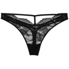 Victoria's Secret PINK VERY SEXY Shine Strap Lace Thong PantyBlack 1
