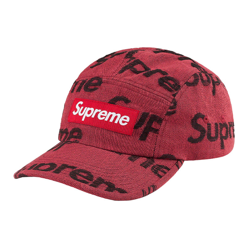 Supreme Week 10 Frayed Logos Denim Camp Cap logo
