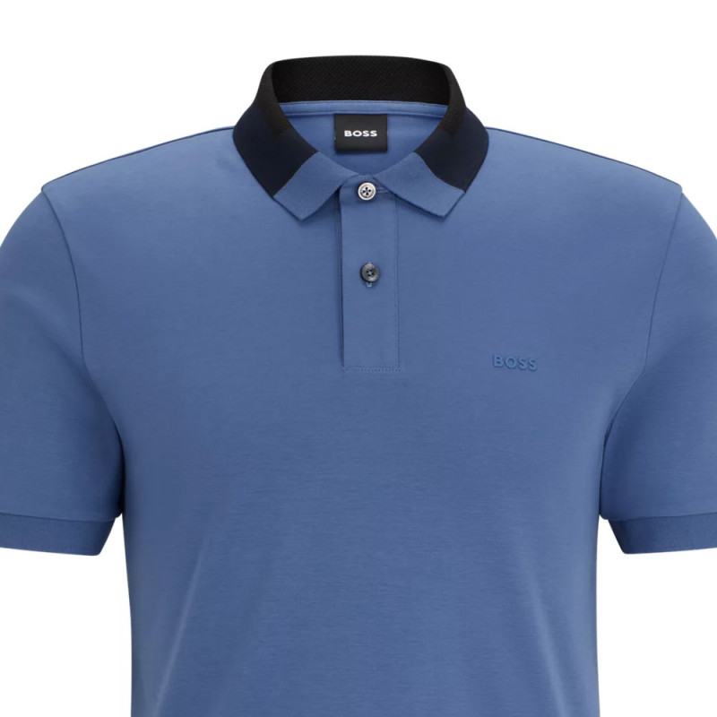 HUGO BOSS FW23 Interlock-Cotton Slim-Fit Polo Shirt LogoPoloT