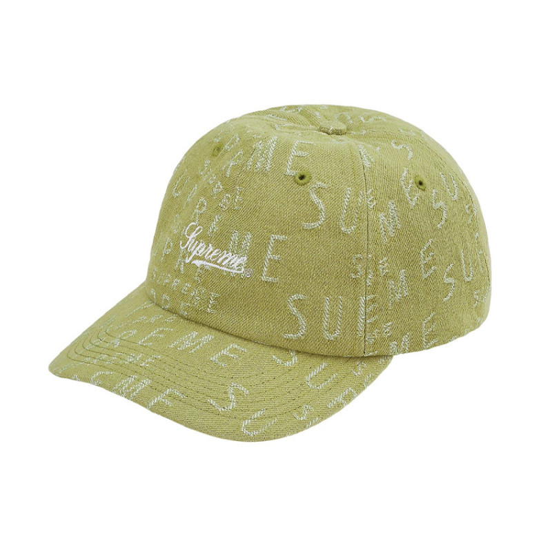 Supreme Week 17 Warp Jacquard Logos Denim 6-Panel