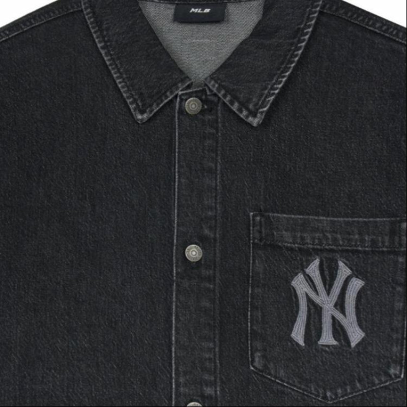 MLB Denim Coopers Mega Logo New York Yankees Denim Shirts Logo
