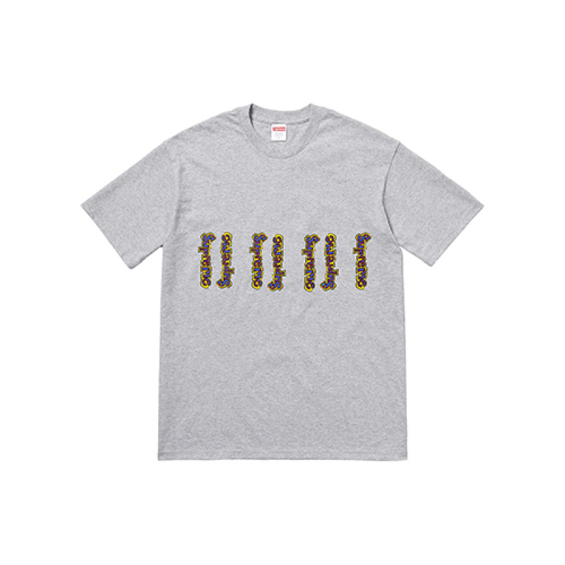Supreme SS18 Gonz Logo Tee Heather Grey LogoT
