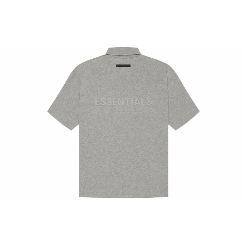 Fear of God Essentials SS21 Short Sleeve Polo Dark Heather Oatmeal POLO