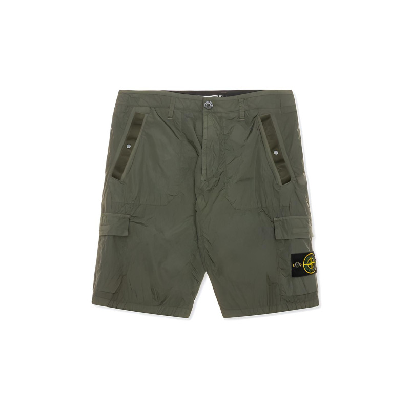 STONE ISLAND Seersucker Bermuda Cargo Shorts