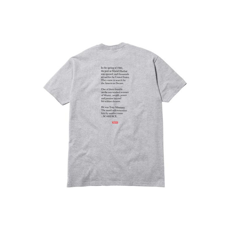 Supreme FW17 x Scarface Split Tee Heather Grey T
