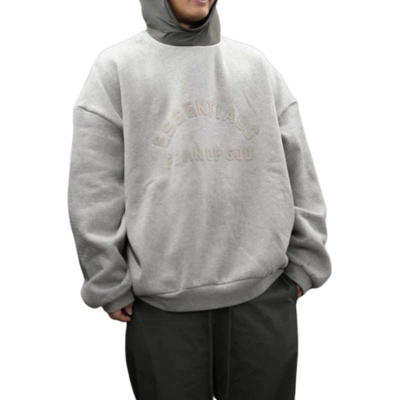 Fear of God Essentials SS24 Nylon Fleece Hoodie Dark Heather Oatmeal