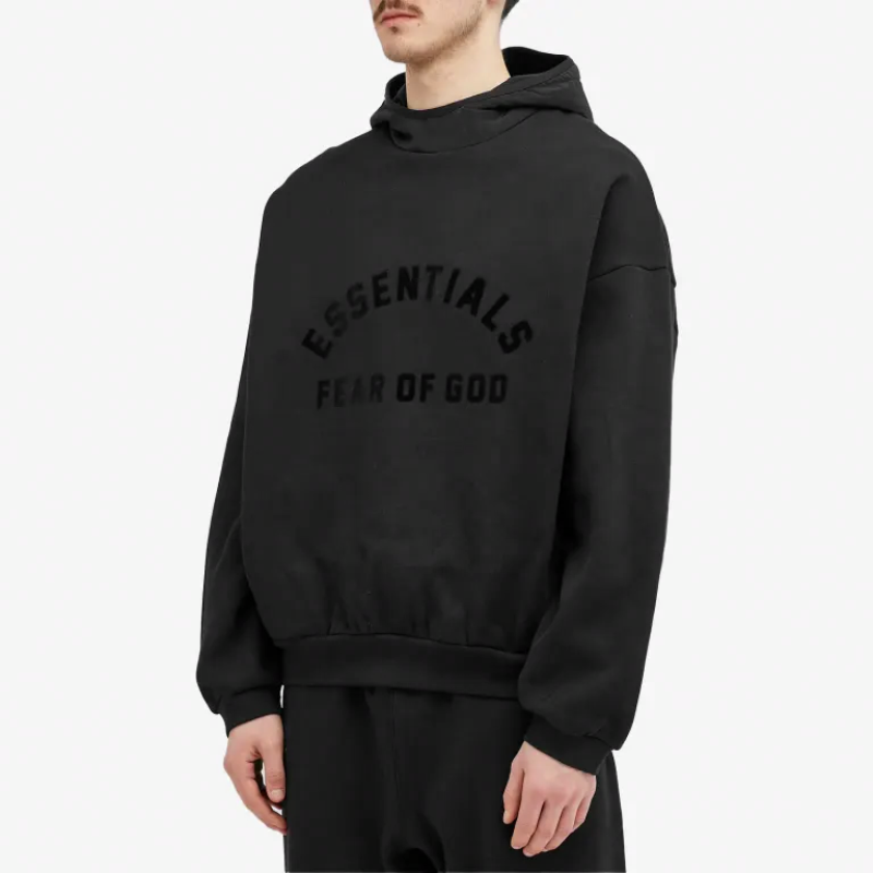 Fear of God Essentials SS24 drop2 Nylon Fleece Hoodie JET BLACK