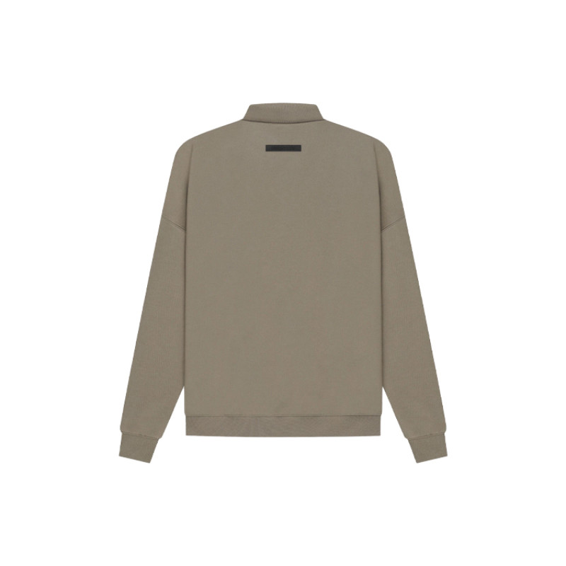 Fear of God Essentials SS21 Long Sleeve French Terry Polo Taupe LogoPolo