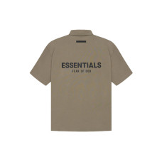 Fear of God Essentials SS21 Short Sleeve Polo Taupe LogoPolo