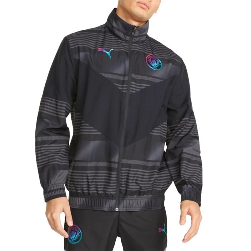 PUMA Mcfc Prematch Jacket Logo
