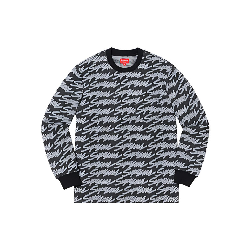 Supreme SS19 Signature Script Logo LS Pocket Tee T