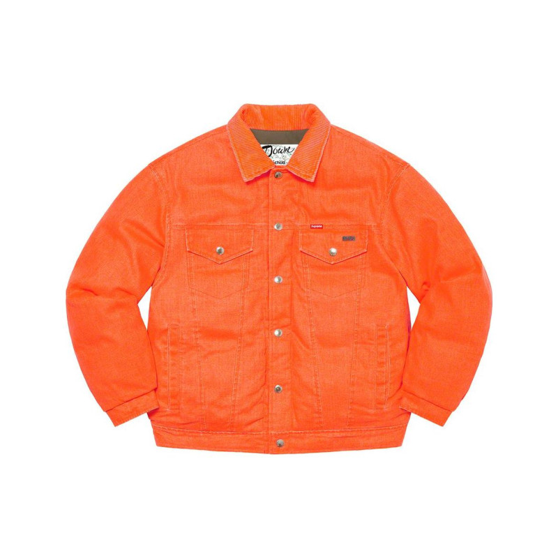 Supreme x Schott Supreme Week 15 Canvas Down Trucker Jacket Logo
