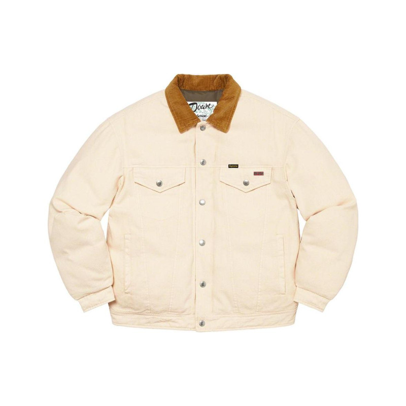 Supreme x Schott Supreme Week 15 Canvas Down Trucker Jacket Logo