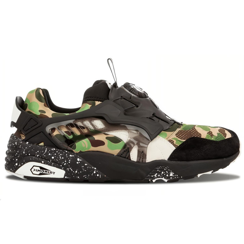 A BATHING APE x PUMA Disc Blaze Camo Green