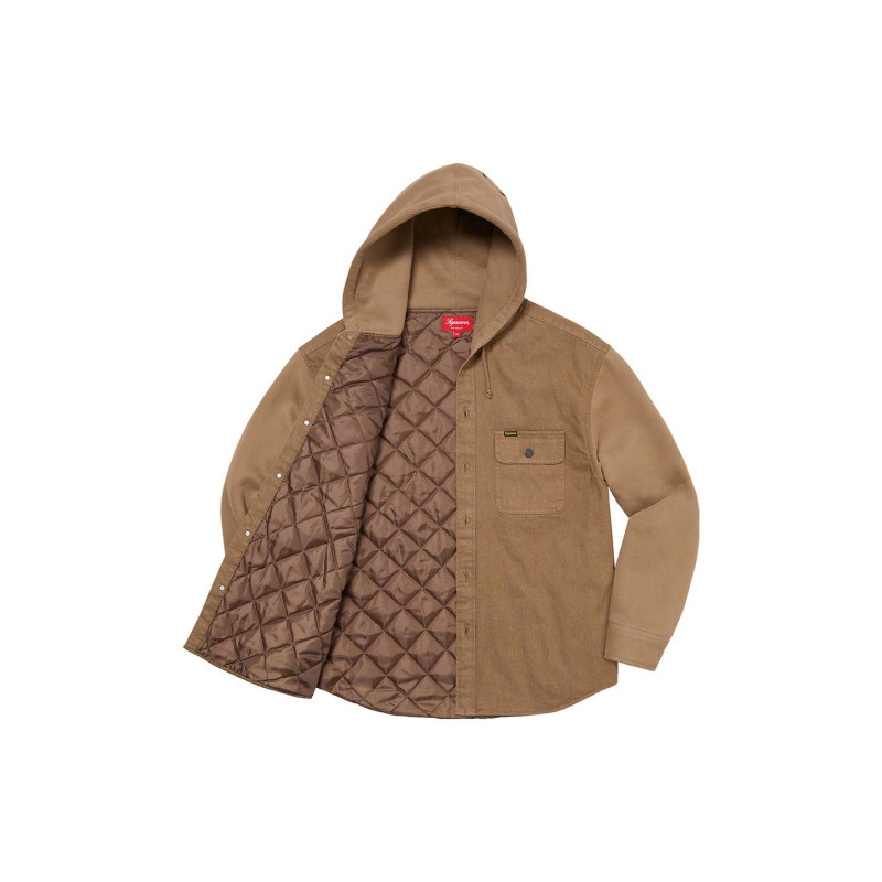 Supreme FW22 Week 12 Fleece Hooded Denim Shirt Logo