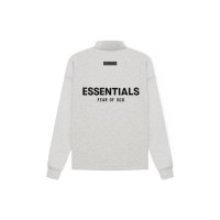 Fear of God Essentials SS22 Relaxed Mockneck Light Oatmeal Logo