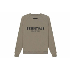 Fear of God Essentials SS21 Pull-Over Crewneck Taupe Logo