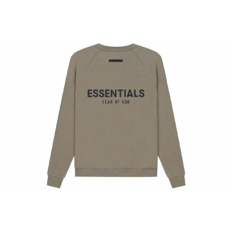Fear of God Essentials SS21 Pull-Over Crewneck Taupe Logo