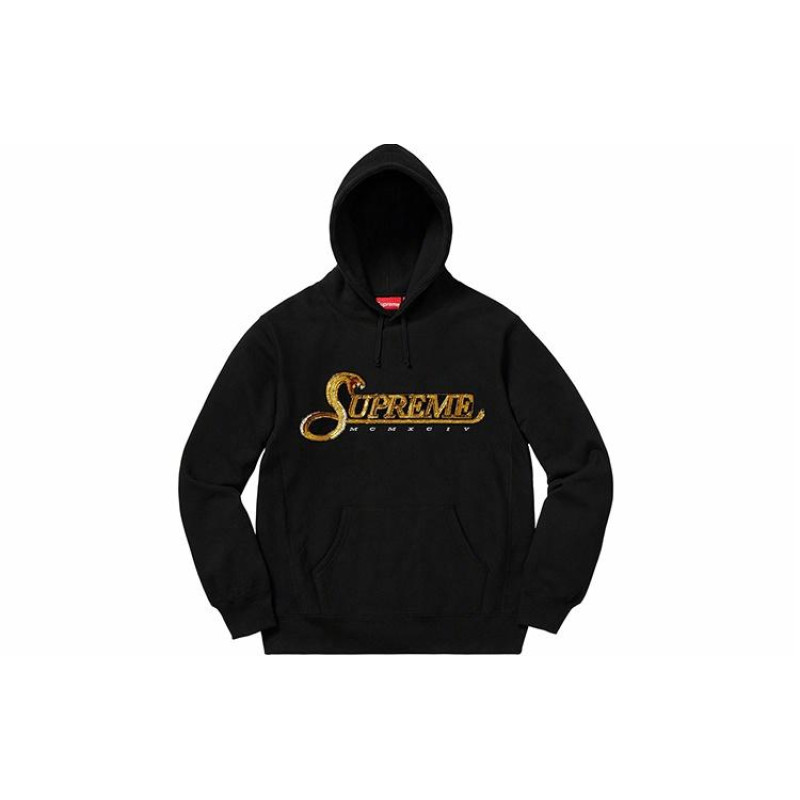 Supreme FW19 Week 8 Sequin Viper Hooded Sweatshirt