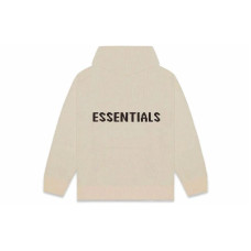 Fear of God Essentials FW20 Knit Hoodi Khaki Logo