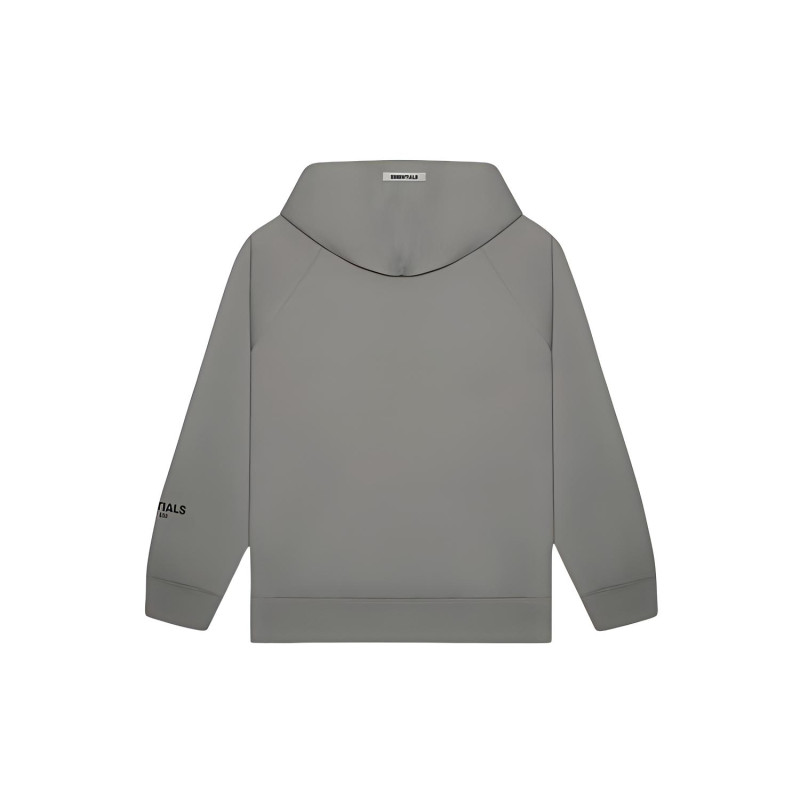 Fear of God Essentials FW20 3D Silicon Applique Pullover Hoodie Charcoal Cement Logo