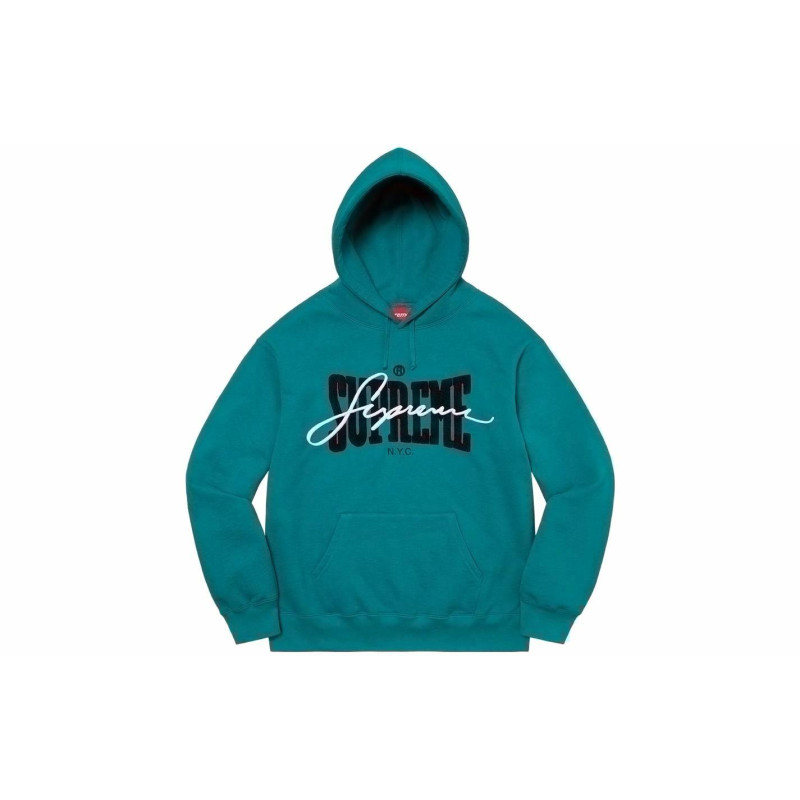 Supreme SS22 Week 5 Embroidered Chenille Hooded Sweatshirt
