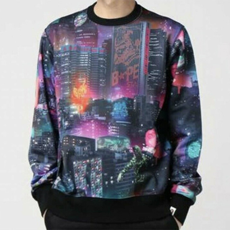 BAPE Neon Tokyo Crewneck