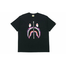 A BATHING APE Color Camo Shark Tee BlackPurple T