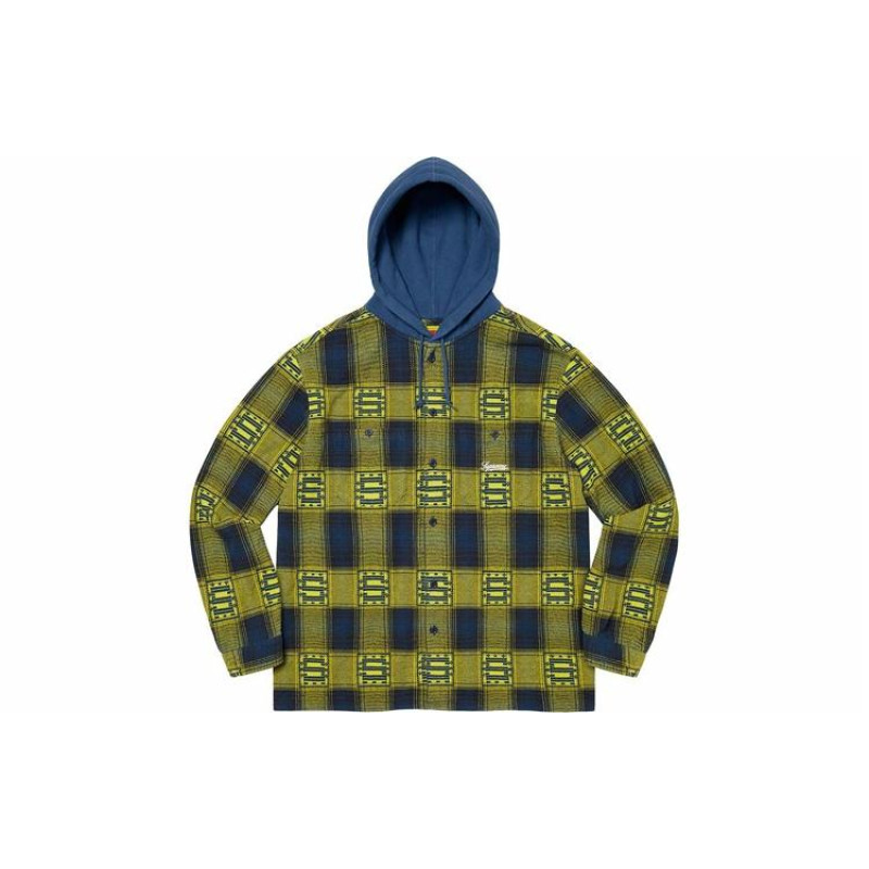 Supreme FW20 Week 12 Hooded Shadow Plaid Shirt