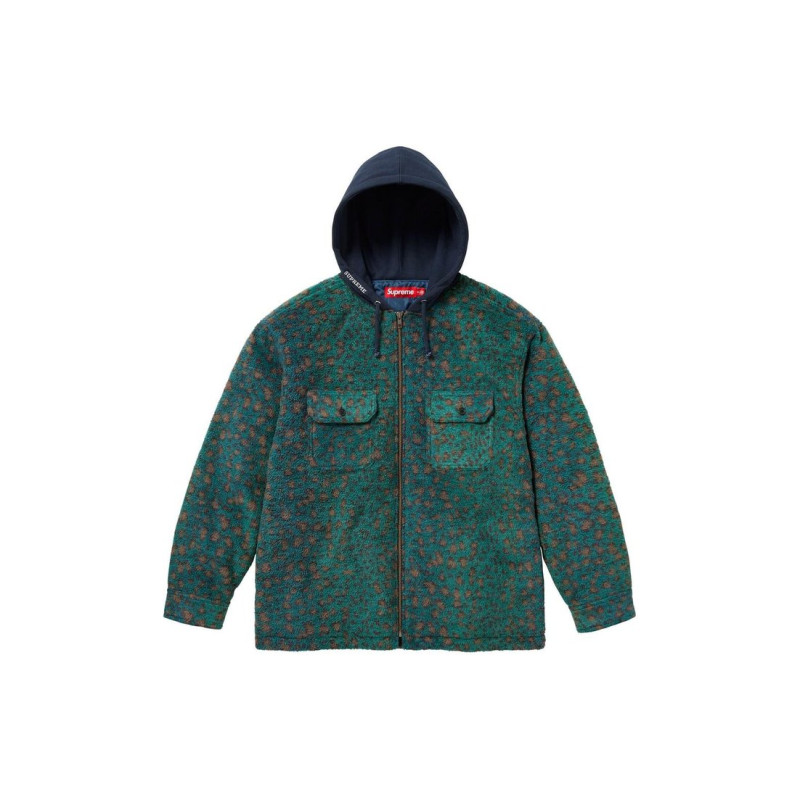 Supreme FW23 WEEK11 FLEECE ZIP UP HOODED SHIRT