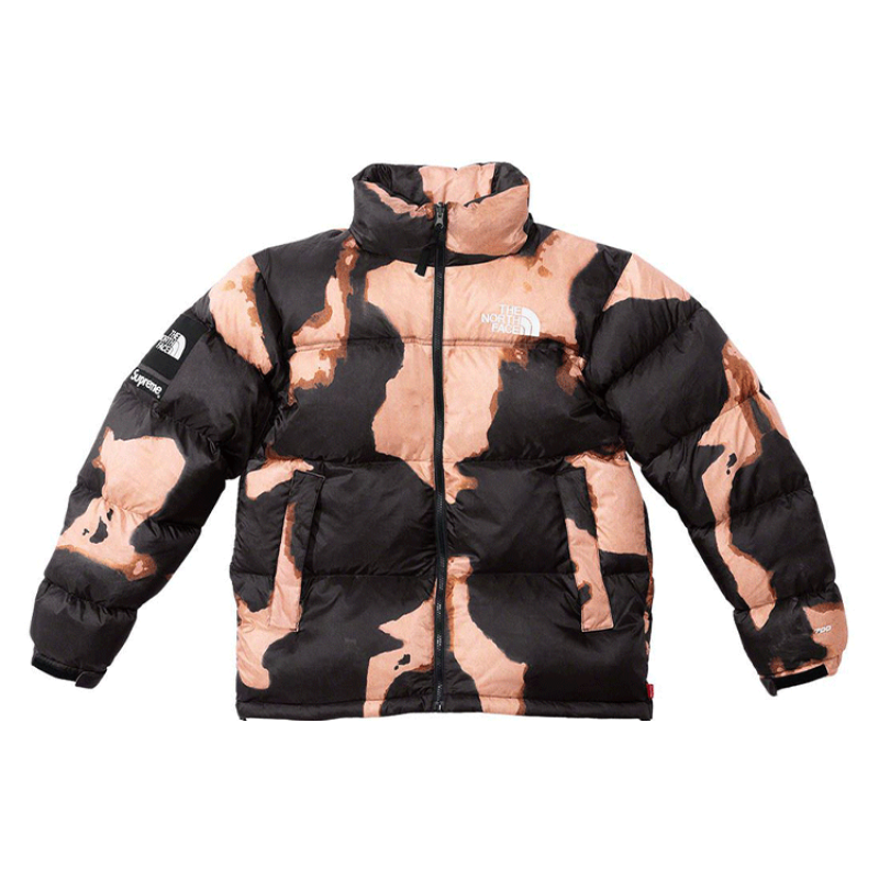 Supreme x THE NORTH FACE FW21 TNF Bleached Denim Print Nuptse Jacket