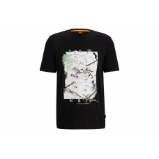 HUGO BOSS Cotton-Jersey T-Shirt With Seasonal Print T