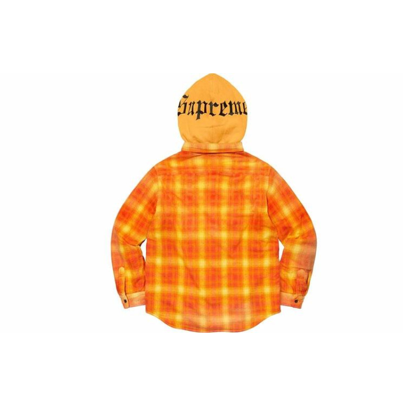 Supreme FW21 Week 9 Hooded Flannel Zip Up Shirt