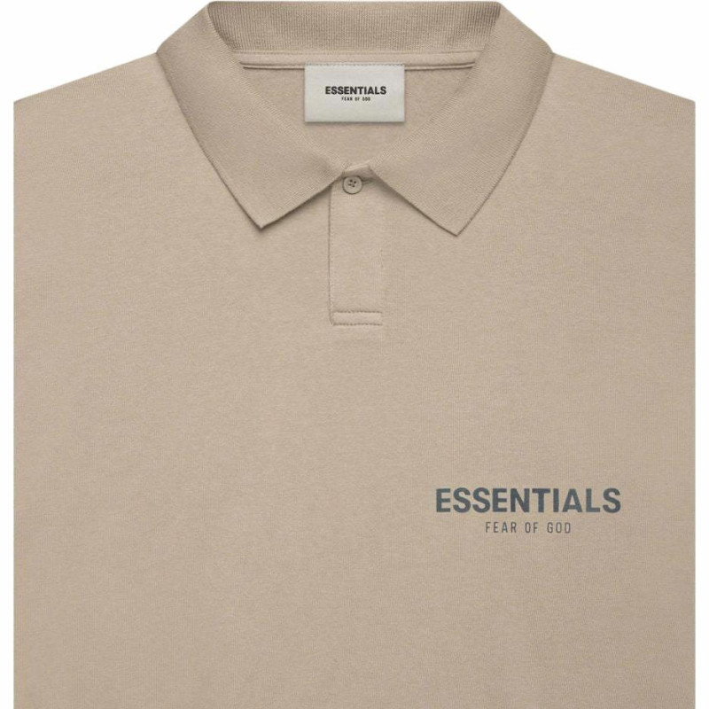 Fear of God Essentials FW21 SS Polo StringTan Logopolo