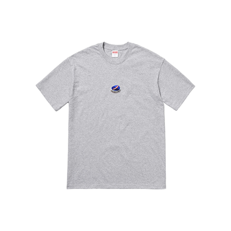 Supreme FW18 Bottle Cap Tee Heather Grey LogoT