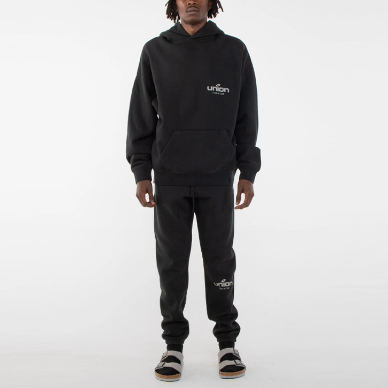Fear of God Essentials x union la FW21 Vintage Hoodie Vintage Black Logo