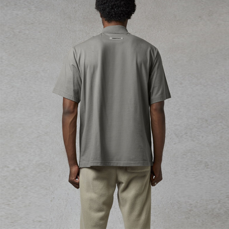 Fear of God Essentials FW20 Polo Shirt Cement LogoPolo