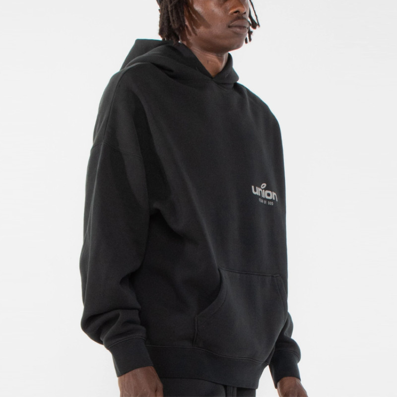 Fear of God Essentials x union la FW21 Vintage Hoodie Vintage Black Logo