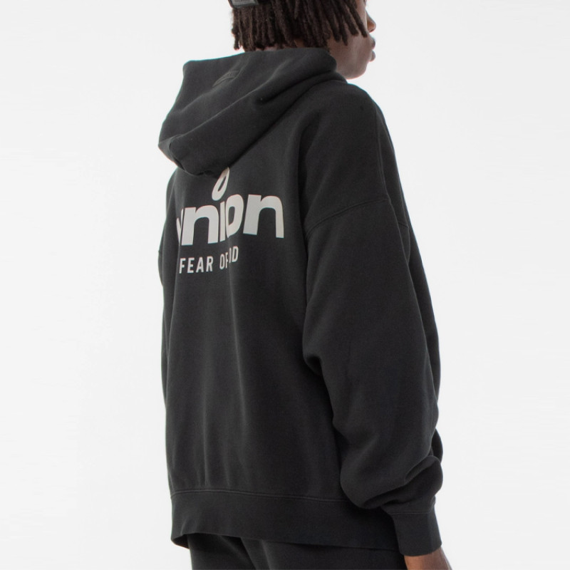 Fear of God Essentials x union la FW21 Vintage Hoodie Vintage Black Logo
