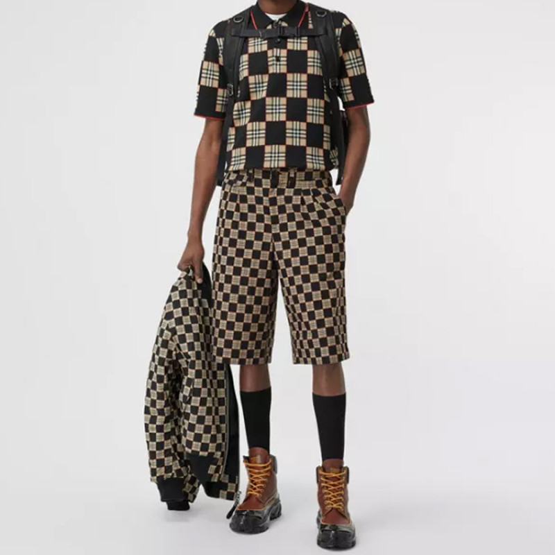 Burberry Chequer Cotton Jacquard Tailored Shorts