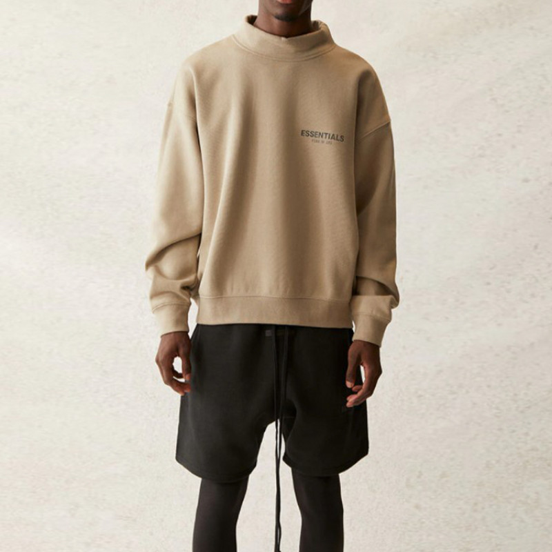 Fear of God Essentials SS21 Pull-Over Mockneck Moss Logo