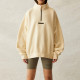 Fear of God Essentials SS21 Mockneck Half Zip ButtercreamCrea Logo