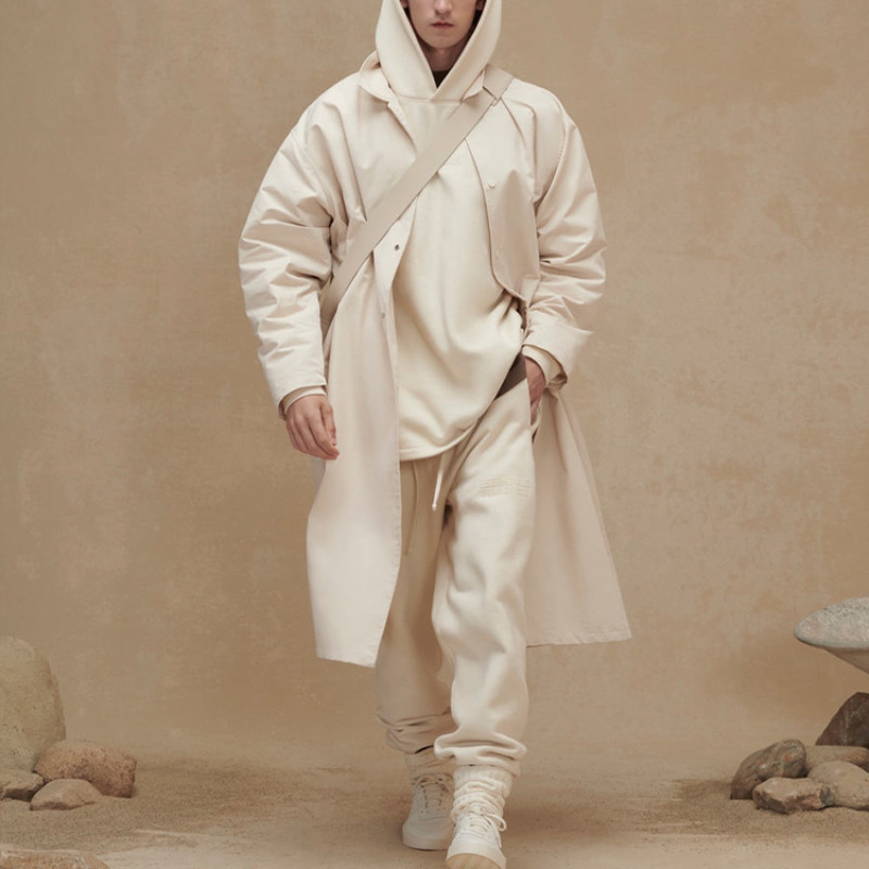 Fear of God Essentials FW22 Relaxed Hoodie Egg shell Logo