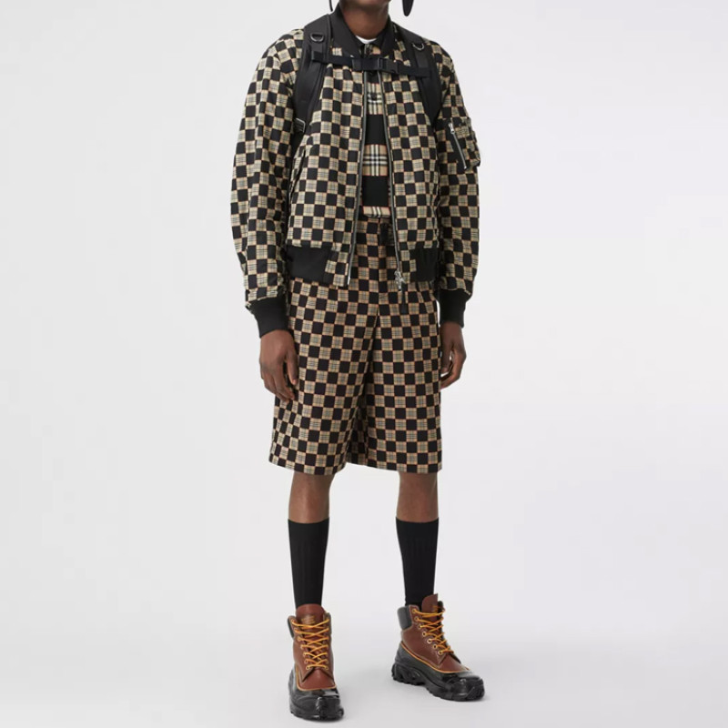 Burberry Chequer Cotton Jacquard Tailored Shorts